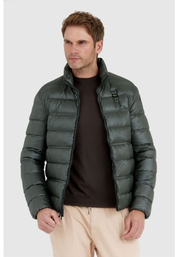 Blauer USA - BLAUER Ciemnozielona puchowa kurtka męska SETH, Rozmiar 3XL. Kolor: zielony. Materiał: puch