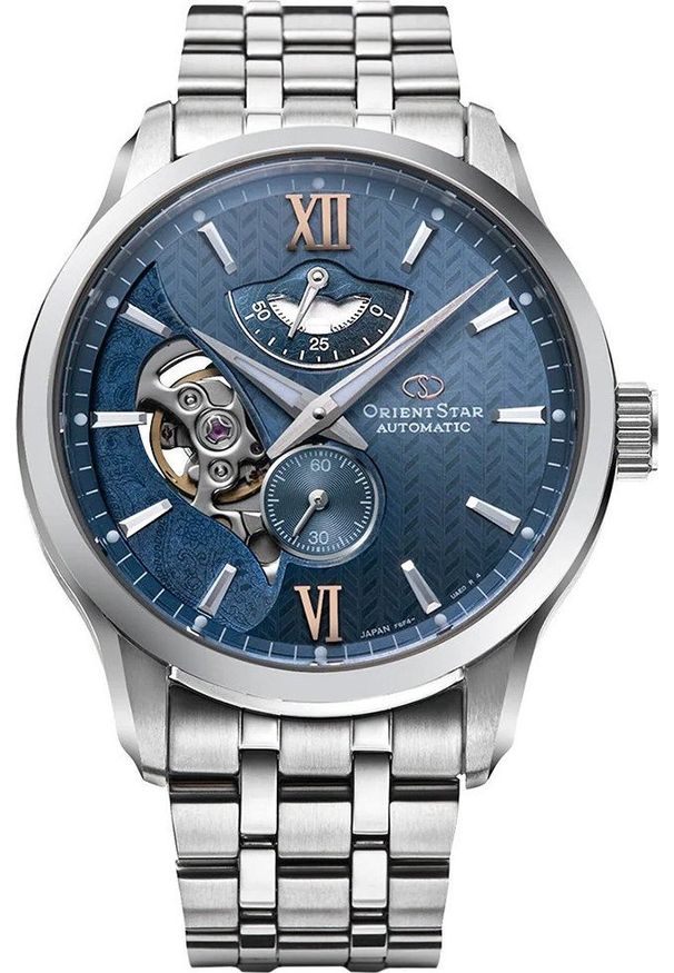 Zegarek Orient Star Zegarek męski Orient Star RE-AV0B08L00B srebrny. Kolor: srebrny