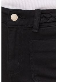 Morgan jeansy damskie kolor czarny high waist. Stan: podwyższony. Kolor: czarny