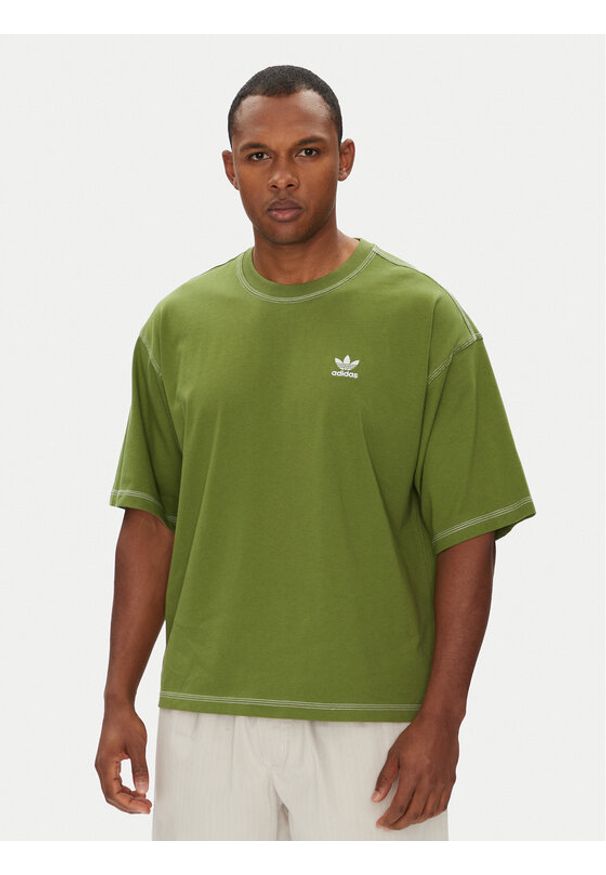 Adidas - adidas T-Shirt Trefoil Essentials JX5245 Zielony Regular Fit. Kolor: zielony. Materiał: bawełna
