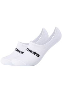 skechers - Skarpetki sportowe dla dorosłych 2PPK Mesh Ventilation Footies Socks. Kolor: biały. Materiał: poliamid, elastan, bawełna