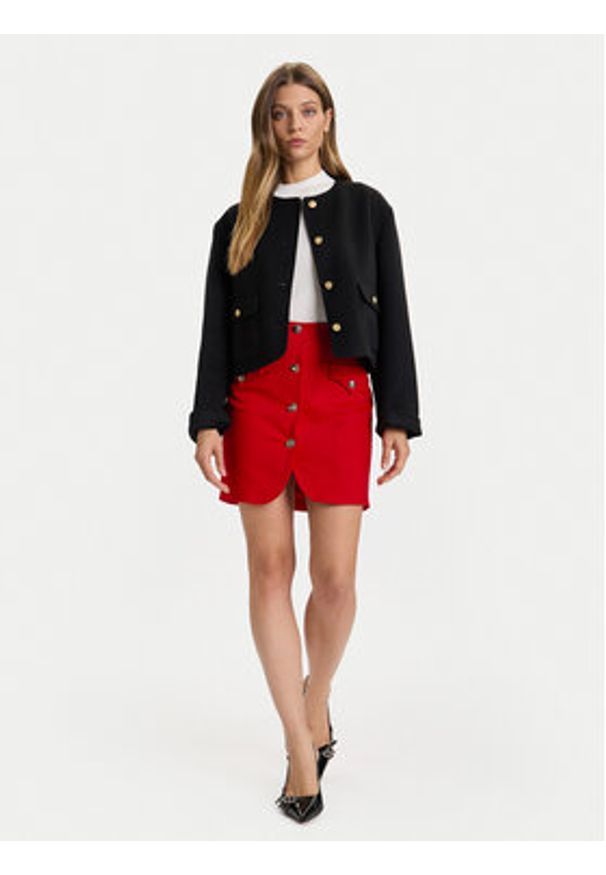 Morgan Spódnica mini 252-JADOR.F Czerwony Slim Fit. Kolor: czerwony. Materiał: syntetyk, bawełna