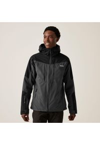 Kurtka wodoodporna z kapturem Regatta Wentwood IX. Typ kołnierza: kaptur. Kolor: szary, brązowy, wielokolorowy. Materiał: materiał. Sezon: jesień #1