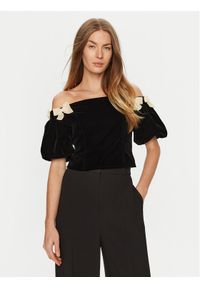 Eleh Bluzka E00201 Czarny Regular Fit. Kolor: czarny. Materiał: bawełna #1