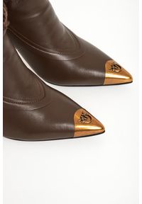 Pinko - Botki damskie skórzane Lucy 25 PINKO. Materiał: skóra #3