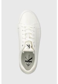 Calvin Klein Jeans sneakersy BOLD VULC FLATF LACEUP LTH WN kolor biały YW0YW01144. Zapięcie: sznurówki. Kolor: biały. Materiał: guma #3