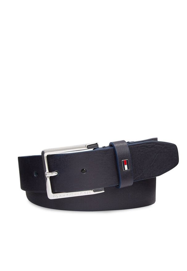 TOMMY HILFIGER - Tommy Hilfiger Pasek Męski Oliver 3.5 Ext AM0AM11461 Granatowy. Kolor: niebieski. Materiał: skóra