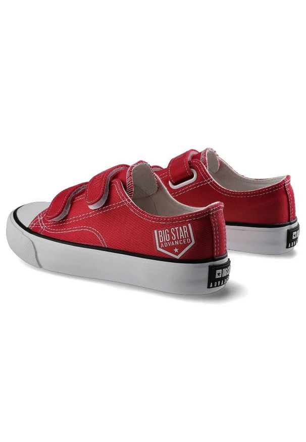 Big-Star - Czerwone Trampki Big Star Dziecięce Buty Na Rzep. Okazja: na co dzień, na uczelnię. Zapięcie: rzepy. Kolor: czerwony. Materiał: guma, materiał. Szerokość cholewki: normalna. Wzór: napisy. Styl: casual