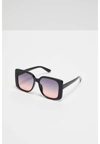 MOODO - Okulary przeciwsłoneczne z prostokątnymi grubymi oprawkami czarne. Kształt: prostokątne. Kolor: czarny