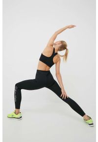 Calvin Klein Performance legginsy treningowe CK Essentials damskie kolor czarny z nadrukiem. Kolor: czarny. Materiał: skóra, dzianina. Wzór: nadruk #5