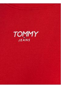 Tommy Jeans Bluza Ess Logo DW0DW16393 Czerwony Cropped Fit. Kolor: czerwony. Materiał: bawełna, syntetyk