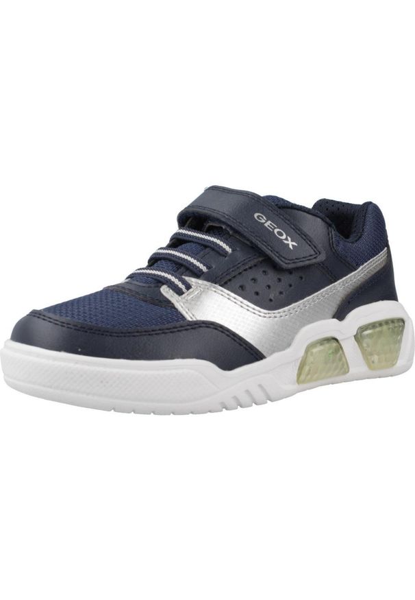Tenisówki Geox Model J Illuminus Boy Kolor Niebieski. Kolor: niebieski. Materiał: tkanina, syntetyk