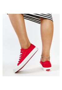 Czerwone damskie trampki Cross Jeans. Nosek buta: okrągły. Kolor: czerwony. Materiał: guma. Styl: elegancki #5