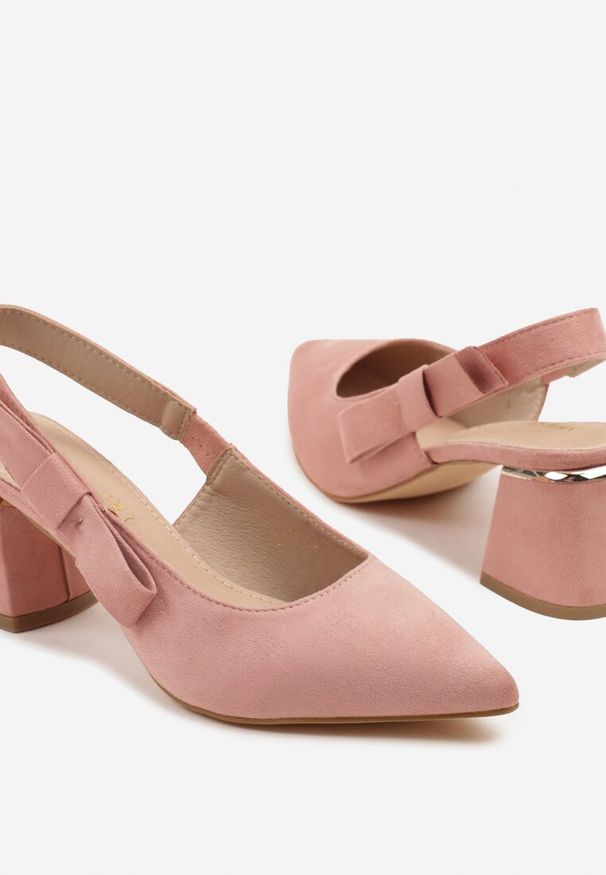 Renee - Różowe Sandały na Słupku Vices Slingback ze Skórzaną Wkładką Vevoline. Okazja: na co dzień, na spotkanie biznesowe, do pracy. Zapięcie: sprzączka. Kolor: różowy. Materiał: skóra. Sezon: lato. Obcas: na słupku. Styl: klasyczny, elegancki, biznesowy, casual