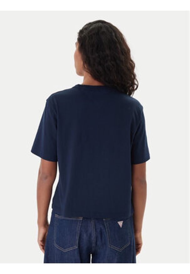 Tommy Jeans T-Shirt Badge DW0DW22202 Granatowy Boxy Fit. Kolor: niebieski. Materiał: bawełna