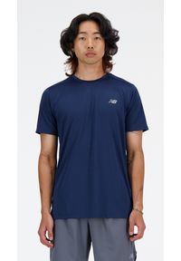 Koszulka męska New Balance MT41222NNY – granatowa. Kolor: niebieski. Materiał: poliester, materiał. Sport: fitness #5
