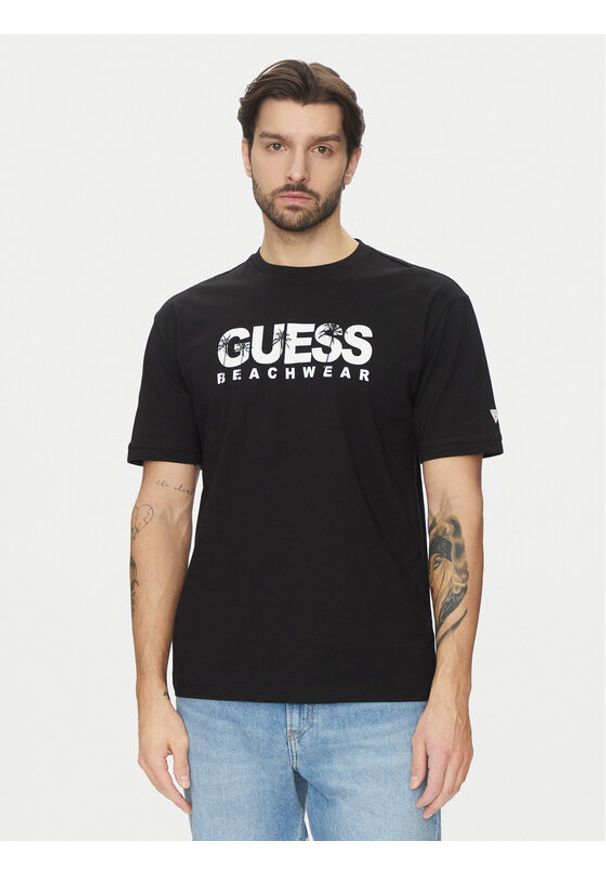 Guess T-Shirt F5GI11 I3Z14 Czarny Oversize. Kolor: czarny. Materiał: bawełna