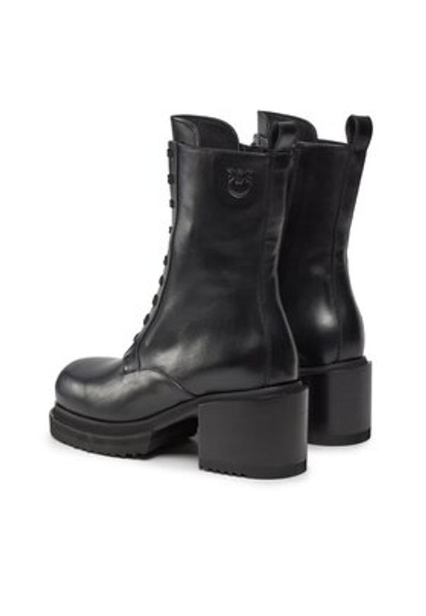 Pinko - PINKO Trzewiki Honneger Anfibio AI 23-24 BLKS1 102330 A0NY Czarny. Kolor: czarny. Materiał: skóra