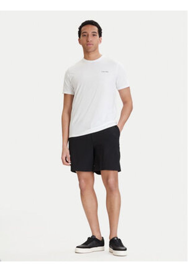 Calvin Klein T-Shirt Micro Logo LV04LC255G Biały Regular Fit. Kolor: biały. Materiał: bawełna
