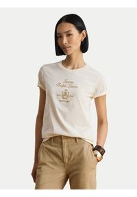 Lauren Ralph Lauren - LAUREN RALPH LAUREN T-Shirt 200P13943002 Kremowy Regular Fit. Kolor: kremowy. Materiał: bawełna #1