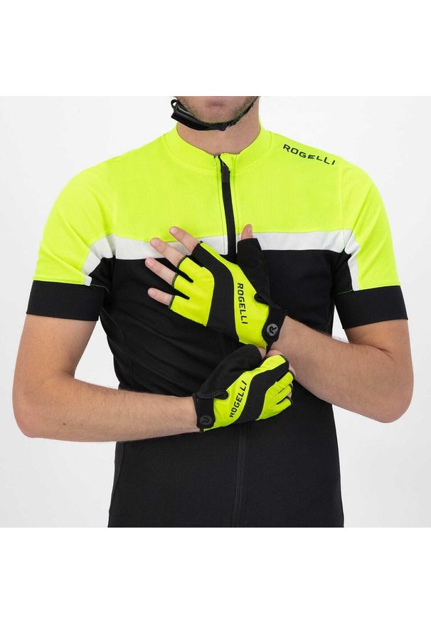 ROGELLI - Rękawiczki rowerowe męskie Rogelli PHOENIX II. Kolor: wielokolorowy, żółty, czarny. Sezon: lato