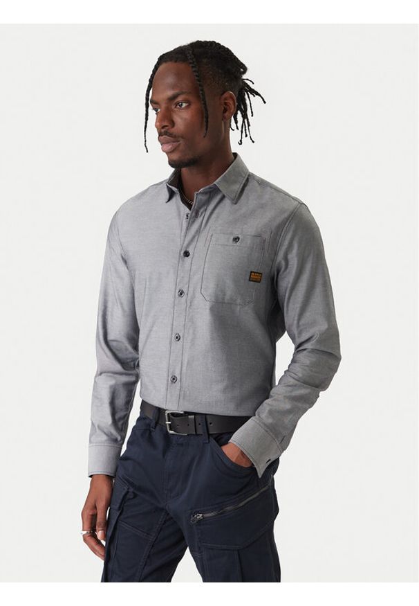 G-Star RAW - G-Star Raw Koszula Bristum 2.0 D23553 E071 Szary Slim Fit. Kolor: szary. Materiał: bawełna