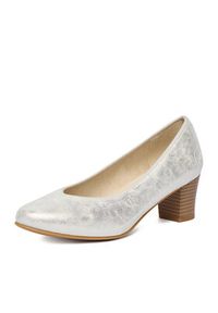 Rieker Czółenka 44650-90 Srebrny. Kolor: srebrny. Materiał: materiał #5