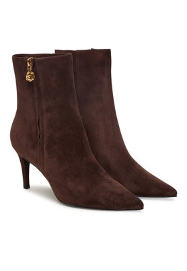 Coccinelle Botki E4 SB2 11 01 01 Brązowy. Kolor: brązowy. Materiał: zamsz, skóra