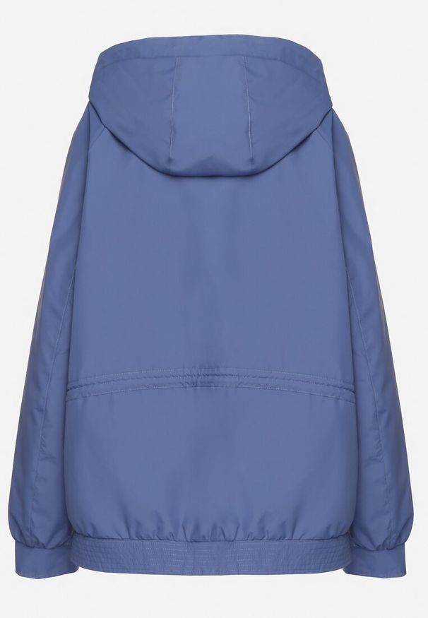 Born2be - Ciemnoniebieska Kurtka Parka o Pudełkowym Kroju ze Ściągaczem w Talii i Kapturem Sesoliena. Okazja: na co dzień, na spacer. Kolor: niebieski. Materiał: jeans. Długość rękawa: długi rękaw. Długość: długie. Styl: elegancki, casual
