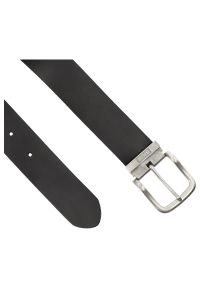 Big-Star - Pasek męski Big Star, z klamrą skórzany i metalowym logo, czarny, HH674141. Kolor: czarny. Materiał: skóra. Styl: vintage, casual, klasyczny, elegancki #2