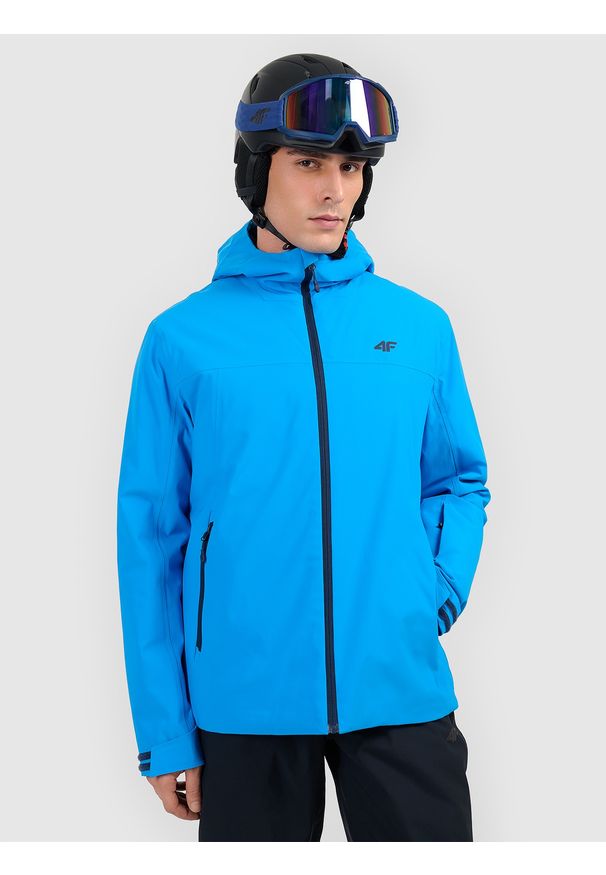 4f - 4F Kurtka narciarska membrana 5000 męska - niebieska XL. Okazja: na co dzień. Kolor: niebieski. Materiał: tkanina, poliester. Sezon: zima. Styl: casual