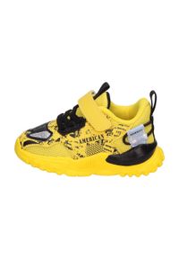 American Club - Sportowe buty dziecięce AMERICAN BD08/21 YL. Kolor: żółty. Materiał: skóra, tkanina
