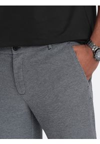Ombre Clothing - Męskie spodenki wykonane z dwukolorowej melanżowej dzianiny - czarne V2. Okazja: na co dzień. Kolor: czarny. Materiał: dzianina. Wzór: melanż. Styl: casual #6