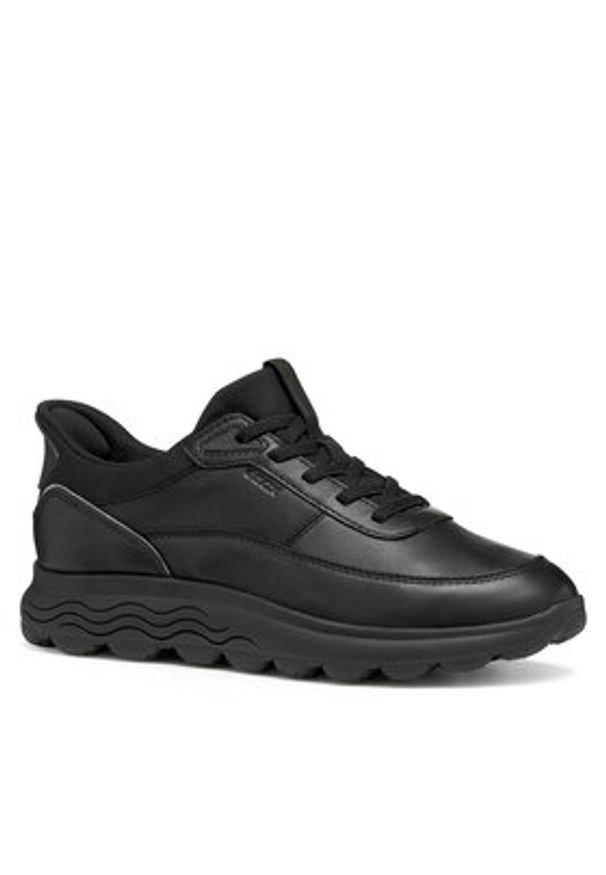 Geox Sneakersy D Spherica Plus D567MB 00085 C9999 Czarny. Kolor: czarny. Materiał: skóra