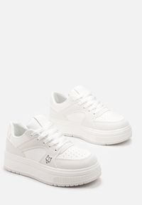 Born2be - Białe Sneakersy na Grubej Podeszwie Lasama. Kolor: biały #2