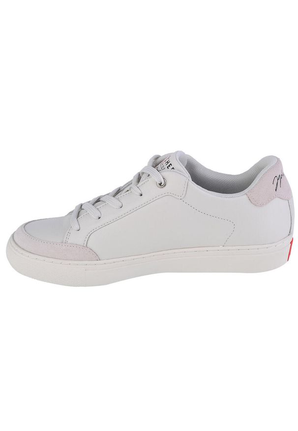 skechers - Buty sportowe Sneakersy damskie, Skechers Side Street - Lonely Heart. Zapięcie: sznurówki. Kolor: biały, wielokolorowy. Materiał: materiał, skóra. Szerokość cholewki: normalna. Sport: turystyka piesza