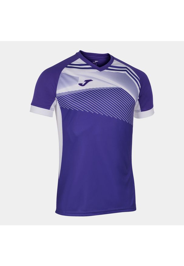 Koszulka do tenisa z krótkim rekawem męska Joma SUPERNOVA II purple white. Kolor: fioletowy, biały, wielokolorowy. Materiał: jersey. Długość: krótkie. Sport: tenis