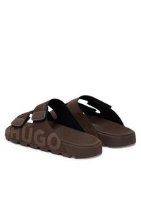 Hugo - HUGO Klapki Evander 50563303 Brązowy. Kolor: brązowy. Materiał: materiał #5