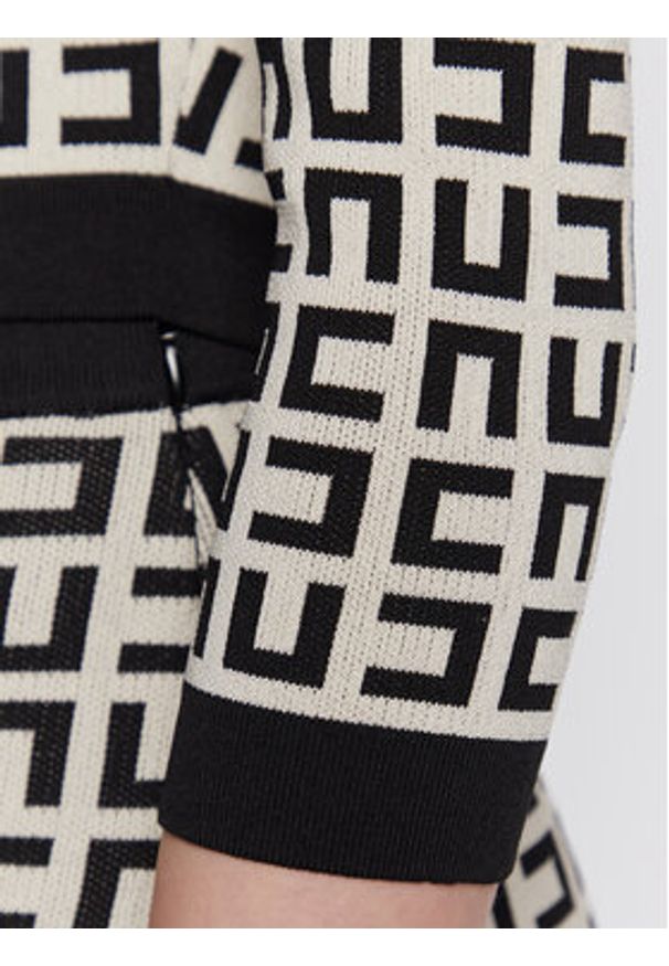 Elisabetta Franchi Kardigan MK-33Z-31E2-V380 Écru Slim Fit. Materiał: syntetyk, wiskoza