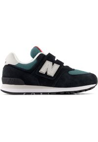 Buty dziecięce New Balance PV574MGH – czarne. Okazja: na co dzień, na uczelnię. Zapięcie: rzepy. Kolor: czarny. Materiał: syntetyk, guma, materiał. Szerokość cholewki: normalna. Model: New Balance 574. Sport: turystyka piesza