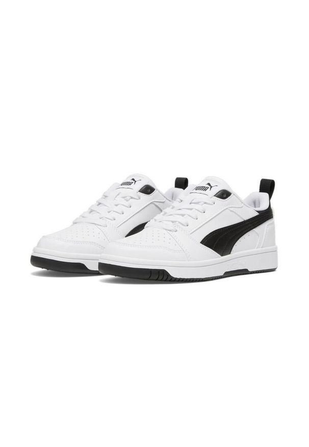 Puma - Młodzieżowe sneakersy Rebound V6 Lo PUMA White Black transparent. Kolor: czarny, biały, wielokolorowy. Sport: turystyka piesza