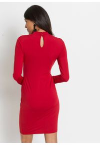 Sukienka z koronkową aplikacją bonprix ciemnoczerwono-czarny. Kolor: czerwony. Materiał: koronka. Wzór: aplikacja #5