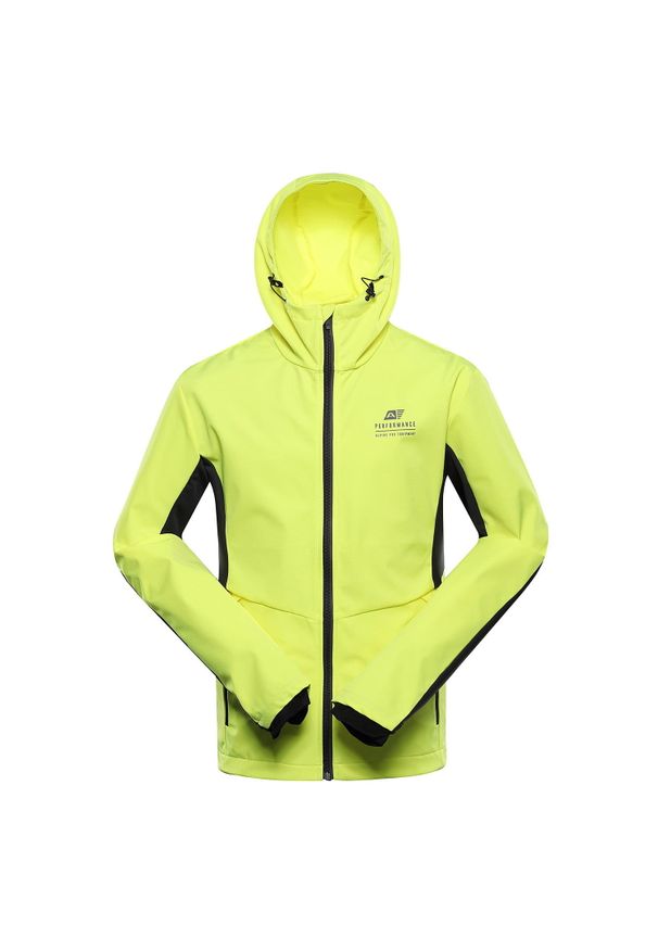 ALPINE PRO - Kurtka męska sportowa Alpine Pro Kerak softshellowa. Kolor: żółty. Materiał: softshell. Sport: kolarstwo, turystyka piesza, fitness
