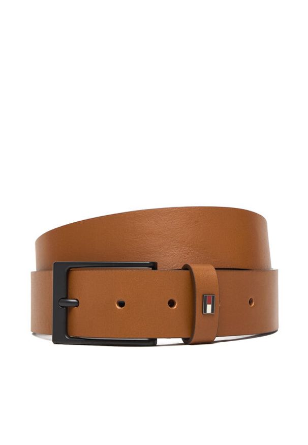 TOMMY HILFIGER - Tommy Hilfiger Pasek Męski Layton 3.5 Ext AM0AM13016 Brązowy. Kolor: brązowy. Materiał: skóra