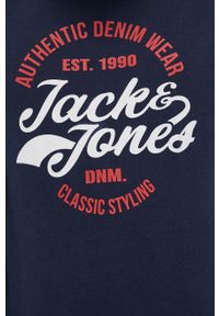 Jack & Jones Bluza męska kolor granatowy z nadrukiem. Okazja: na co dzień. Kolor: niebieski. Wzór: nadruk. Styl: casual #4