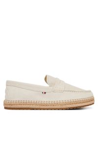 TOMMY HILFIGER - Tommy Hilfiger Espadryle Flexible Hilfiger Sde Espadrille FM0FM05794 Écru. Kolor: kremowy. Materiał: zamsz, skóra #1