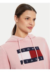 Tommy Jeans Bluza Flag DW0DW18654 Różowy Regular Fit. Kolor: różowy. Materiał: bawełna