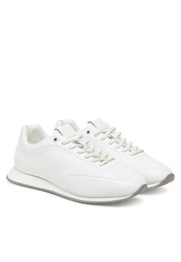 Calvin Klein Sneakersy Runner Lace Up - Lth HW0HW02396 Biały. Kolor: biały. Materiał: skóra