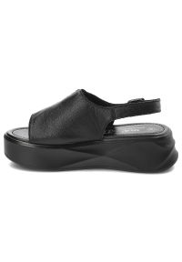 Czarne Sandały S.Barski Stylowe Obuwie Damskie. Okazja: na imprezę. Kolor: czarny. Materiał: skóra. Sezon: lato. Styl: elegancki