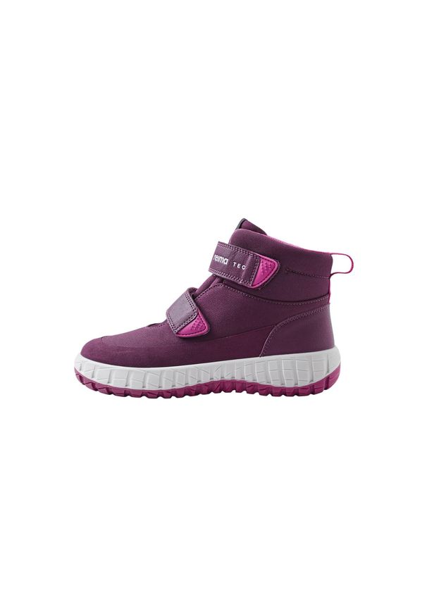 Buty wodoodporne dla dziecka na rzepy Reima Patter 2.0. Okazja: na co dzień. Zapięcie: rzepy. Kolor: czerwony, brązowy, fioletowy, wielokolorowy. Sezon: jesień
